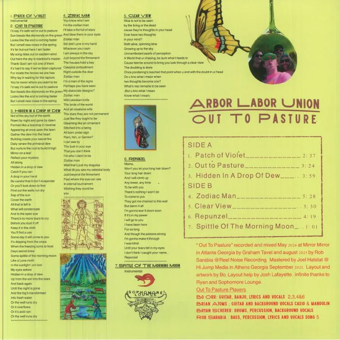 Back cover — ARBOR LABOR UNION — Out To Pasture