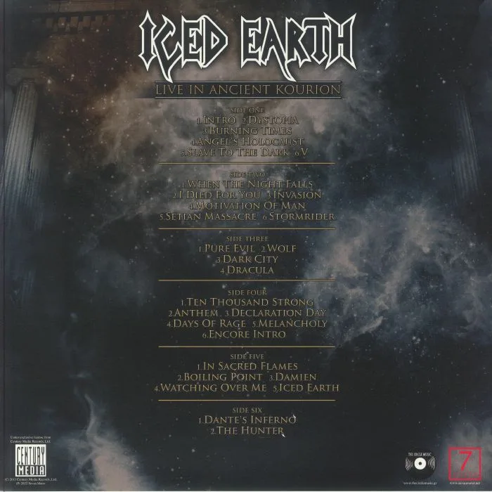 Back cover — ICED EARTH — Live In Ancient Kourion