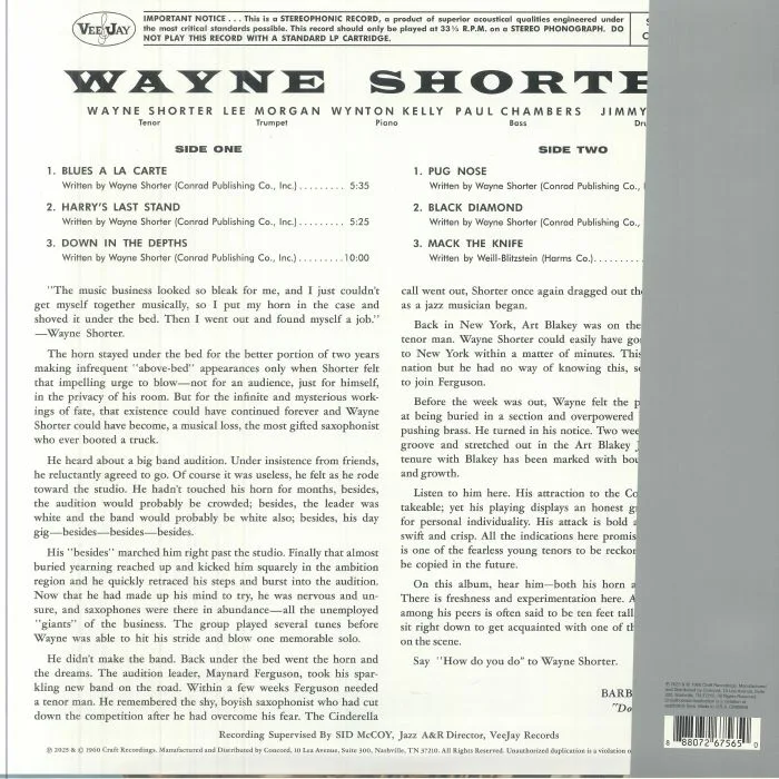 Back cover — Wayne SHORTER — Introducing Wayne Shorter