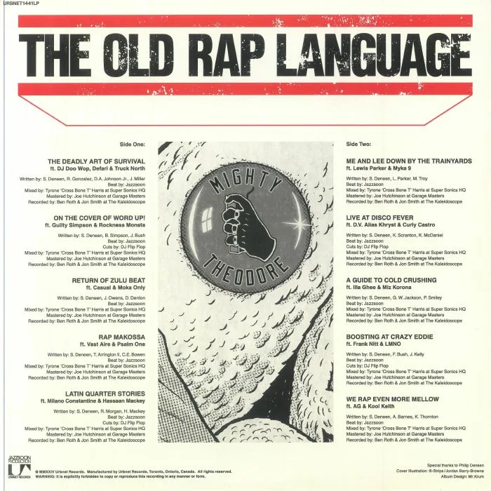 Обратная сторона обложки — MIGHTY THEODORE — The Old Rap Language