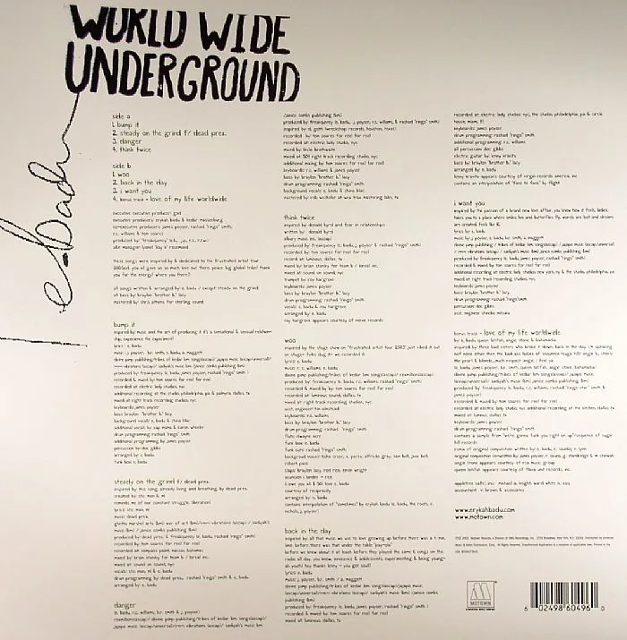 Обратная сторона обложки — Erykah BADU — Worldwide Underground