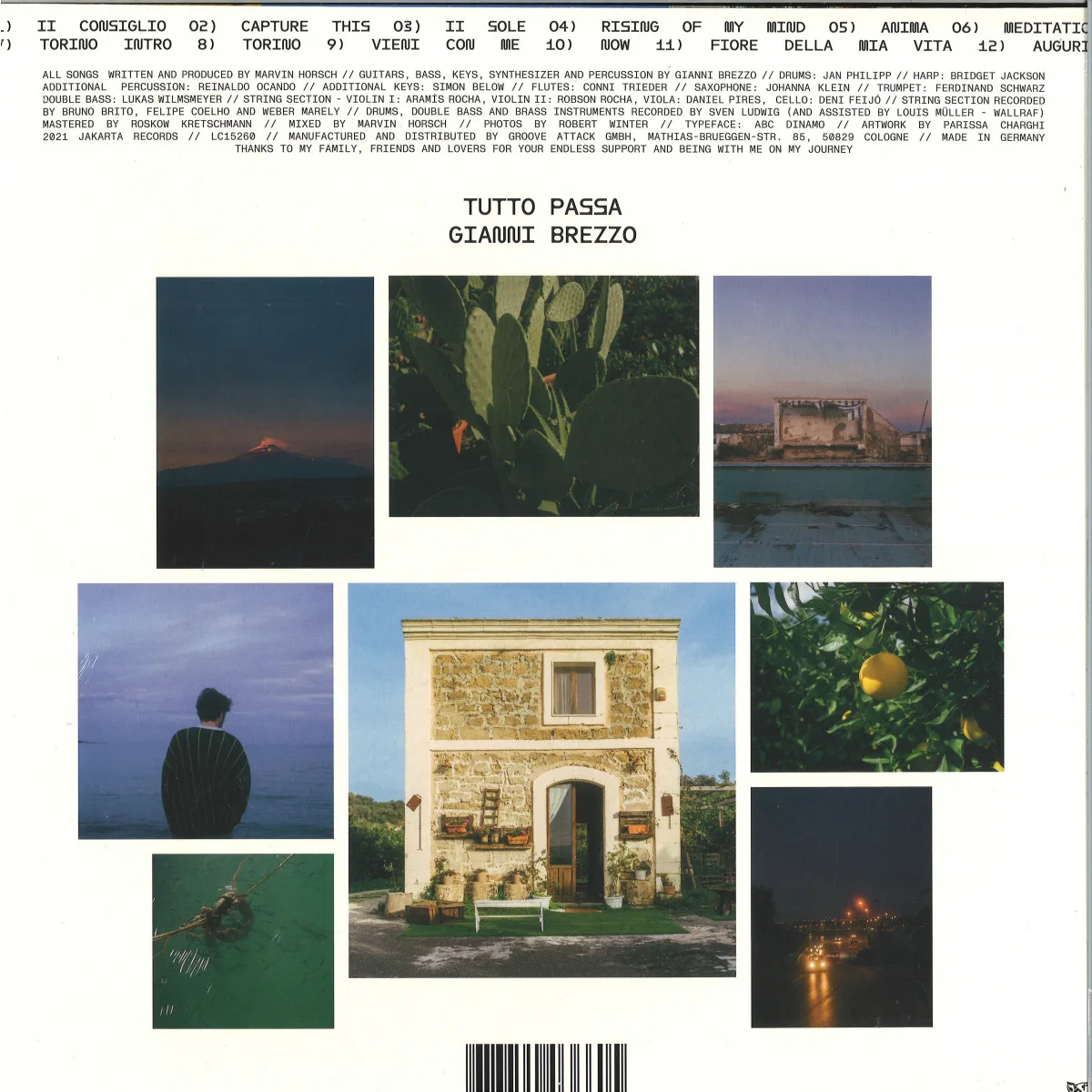 Обратная сторона обложки — Gianni Brezzo — Tutto Passa LP