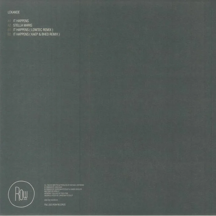 Back cover — LEKANDE — It Happens