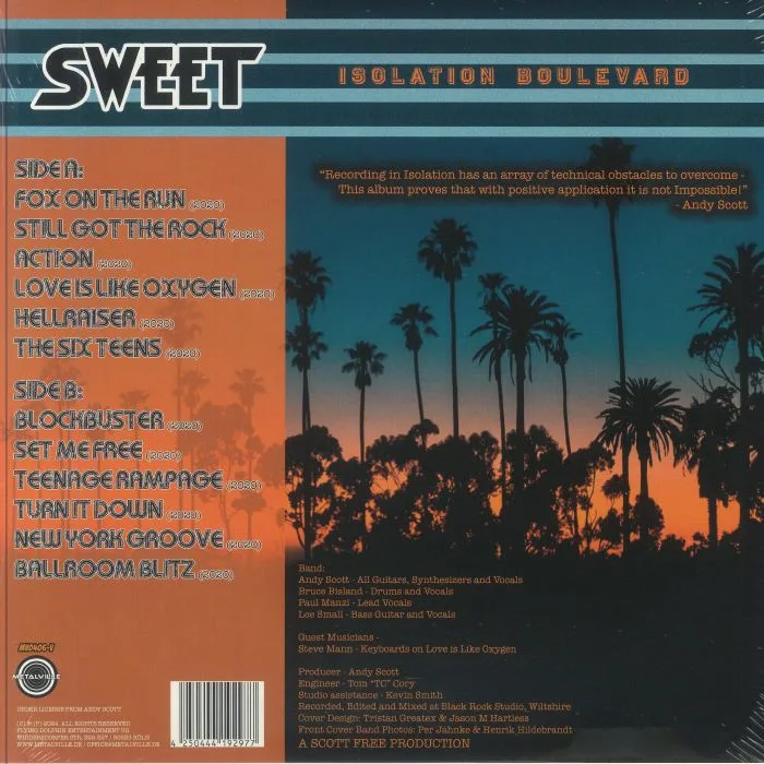 Back cover — SWEET — Isolation Boulevard