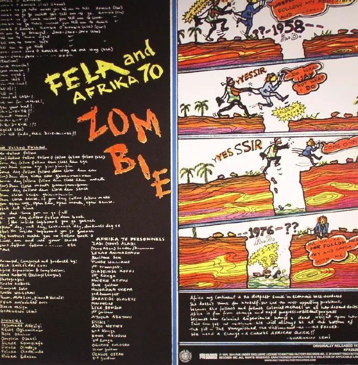 Обратная сторона обложки — Fela KUTI / AFRIKA 70 — Zombie (reissue)