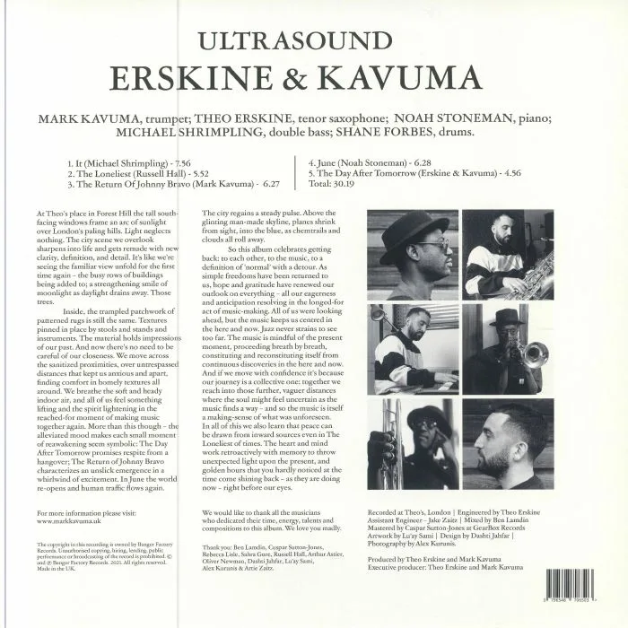 Back cover — Theo ERSKINE / MARK KAVUMA — Ultrasound