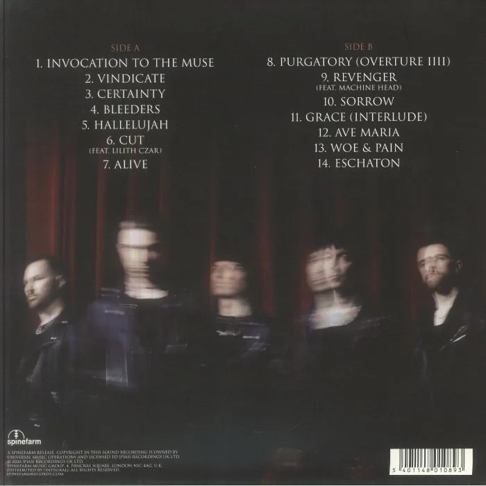 Back cover — BLACK VEIL BRIDES — Vindicate
