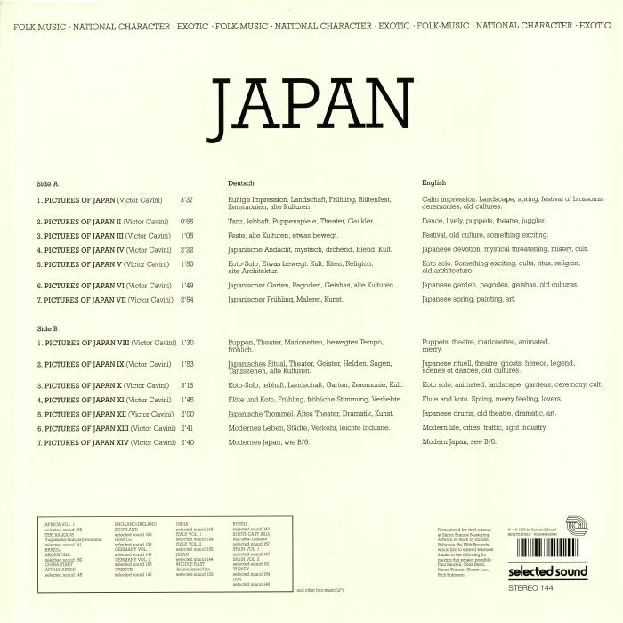 Обратная сторона обложки — VICTOR CAVINI — Japan (remastered)