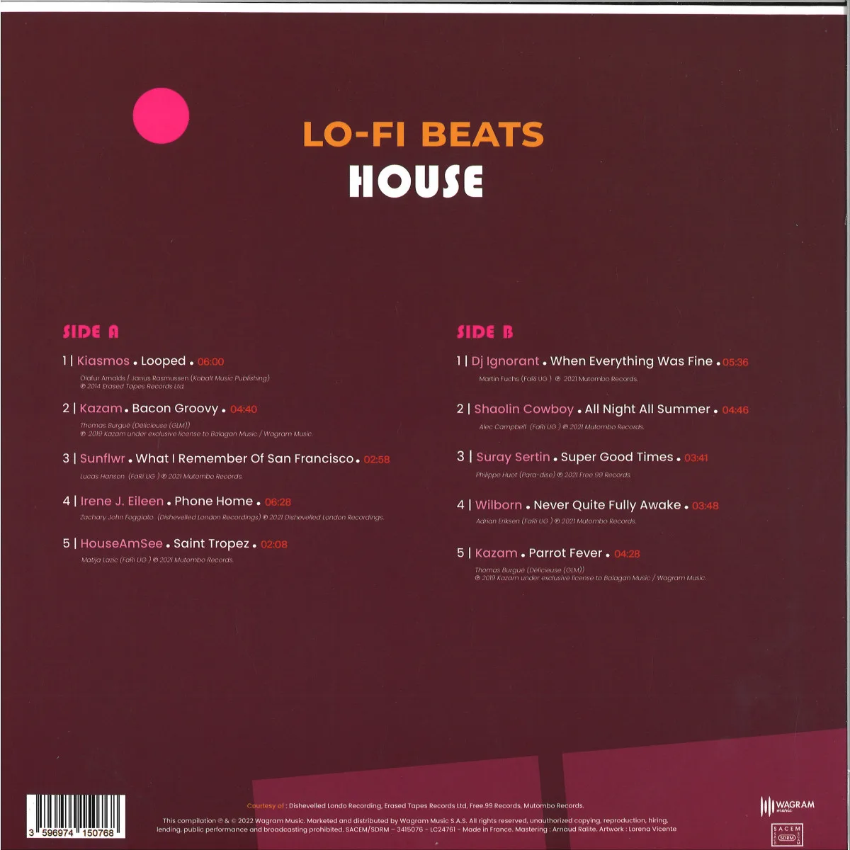 Обратная сторона обложки — Various — LO-FI BEATS HOUSE LP
