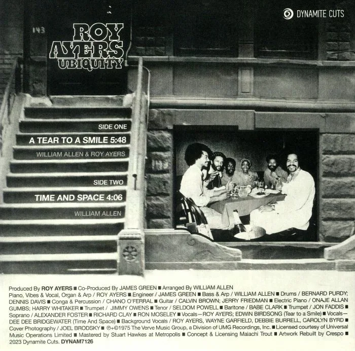 Back cover — ROY AYERS UBIQUITY — A Tear To A Smile