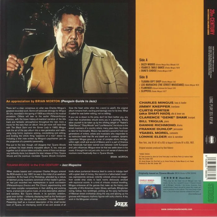 Обратная сторона обложки — Charles MINGUS — Tijuana Moods (reissue)