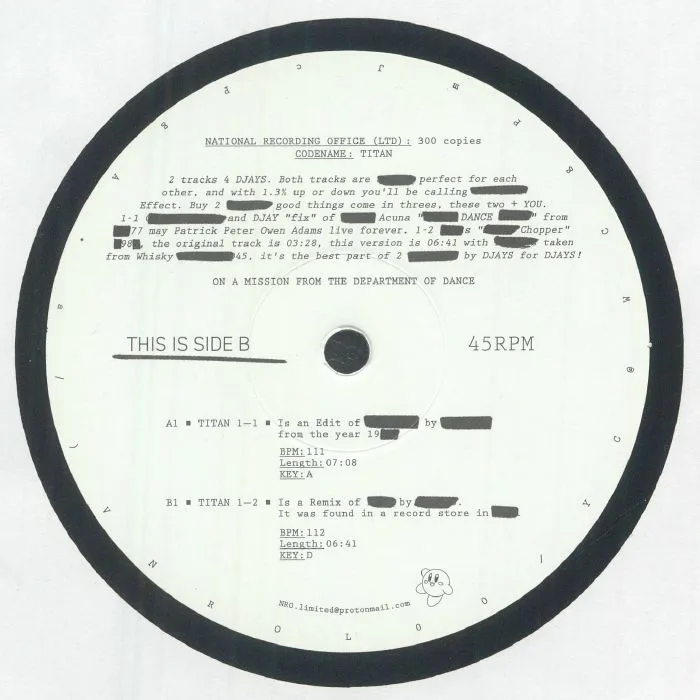 Back cover — NATIONAL RECORDING OFFICE LTD — NROL 00
