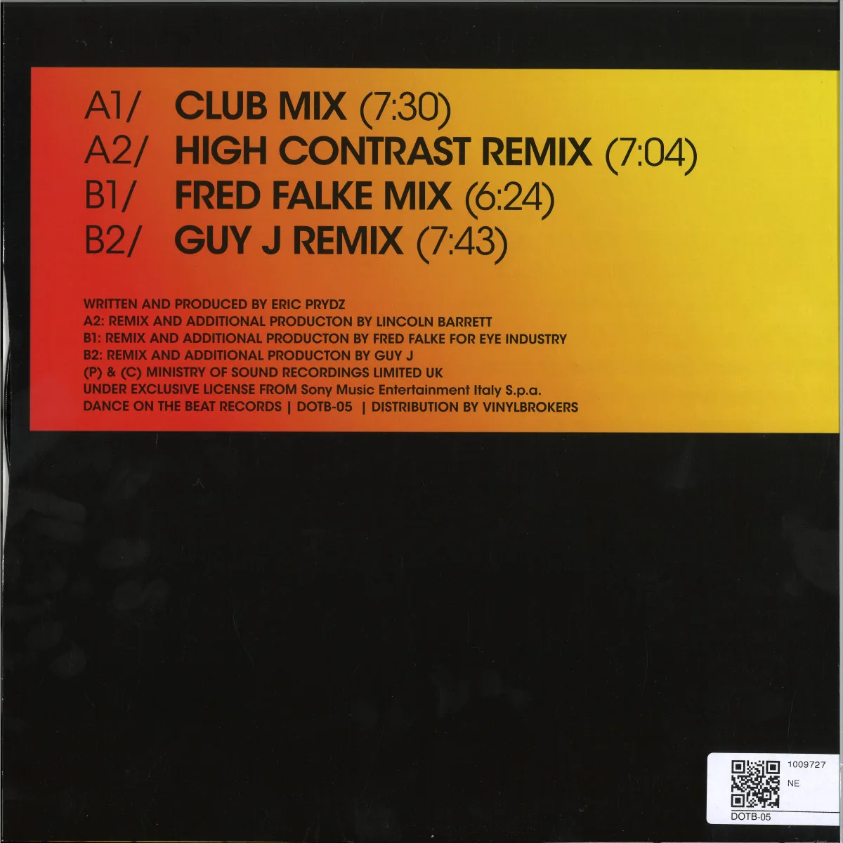 Back cover — Eric Prydz — Pjanoo