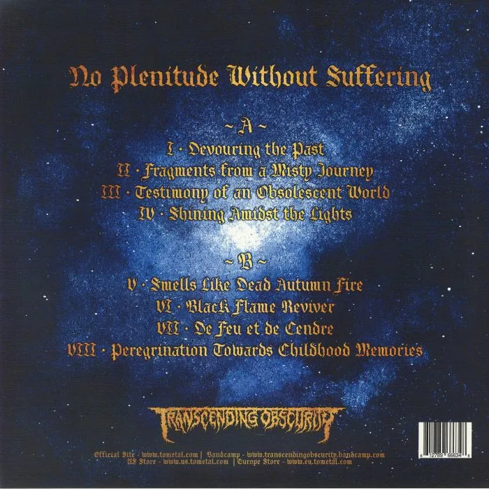 Back cover — APOLAUSTIC — No Plenitude Without Suffering