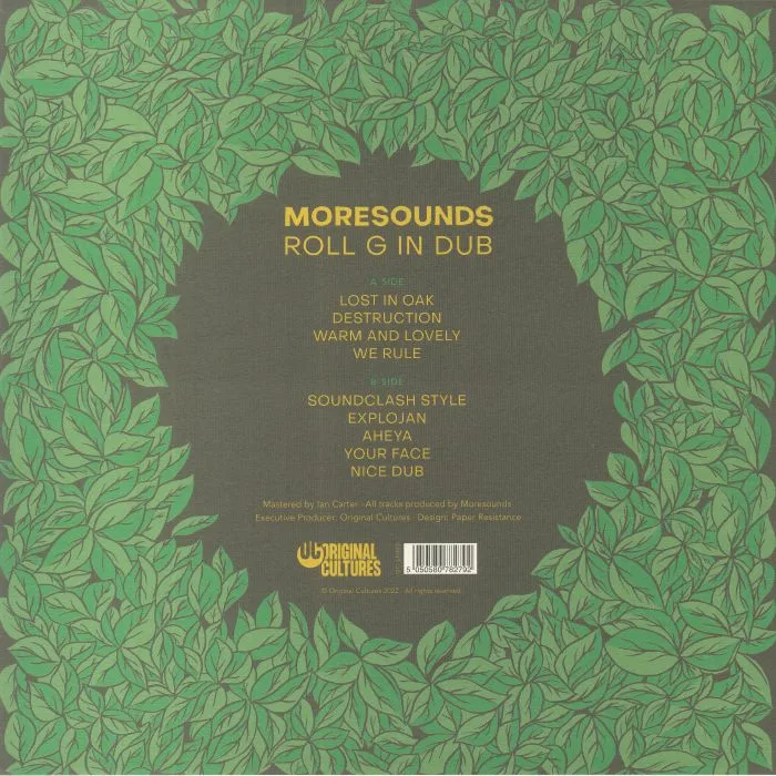 Back cover — MORESOUNDS — Roll G In Dub