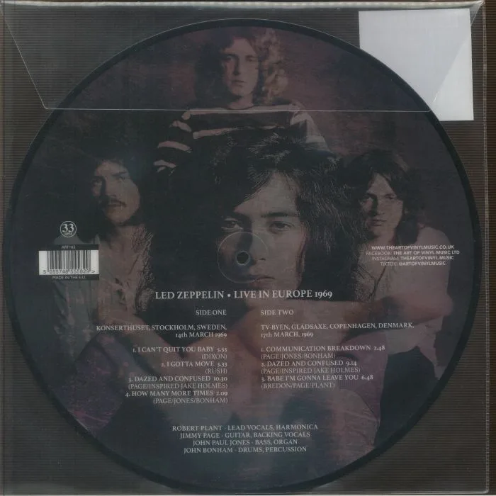 Обратная сторона обложки — LED ZEPPELIN — Live In Europe 1969