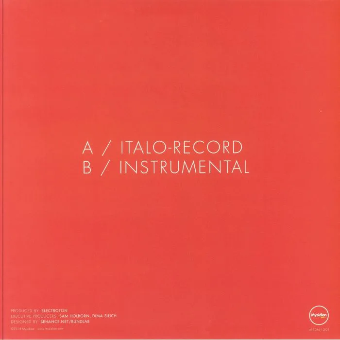 Back cover — ELECTROTON — Italo Record