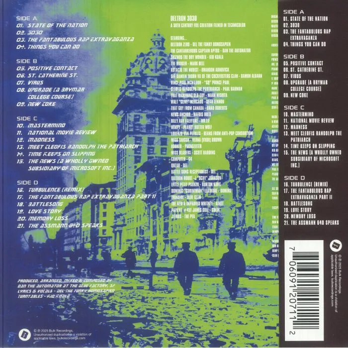 Обратная сторона обложки — DELTRON 3030 — Deltron 3030 (25th Anniversary Edition) (Record Store Day Black Friday RSD 2025)