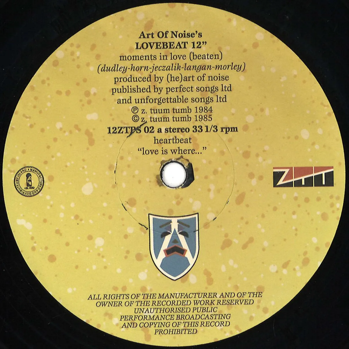 The Art Of Noise — Lovebeat 12"