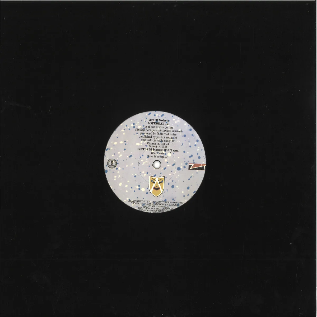 Обратная сторона обложки — The Art Of Noise — Lovebeat 12"