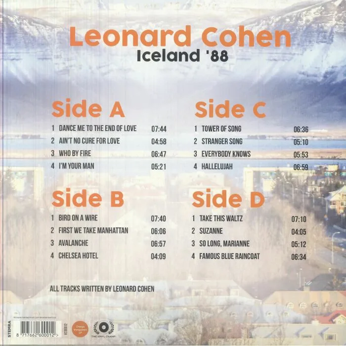 Back cover — Leonard COHEN — Iceland '88