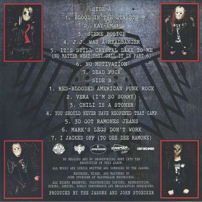 Back cover — The JASONS — Blood On The Streets