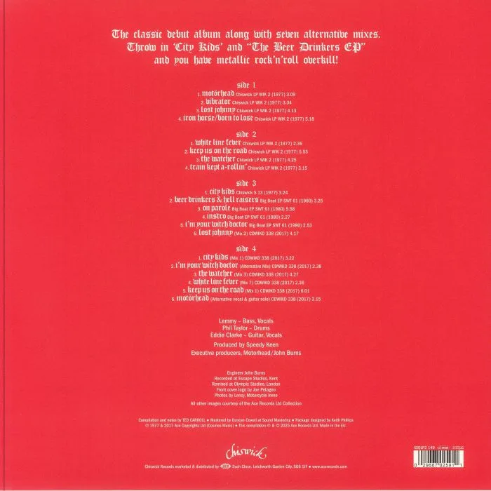 Back cover — MOTORHEAD — Motorhead (reissue)