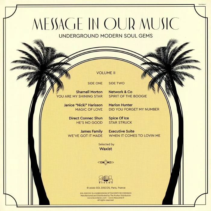 Back cover — WAXIST / VARIOUS — Message In Our Music Vol 2