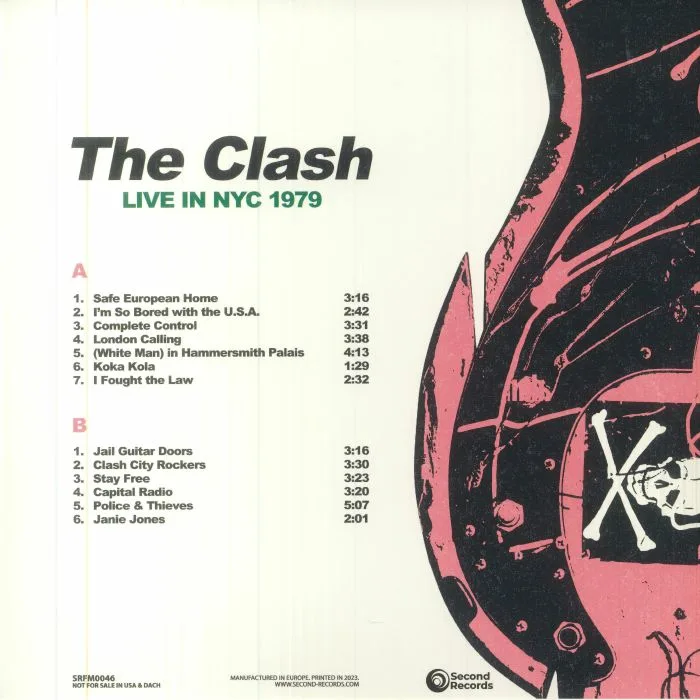 Back cover — The CLASH — Live In NYC 1979