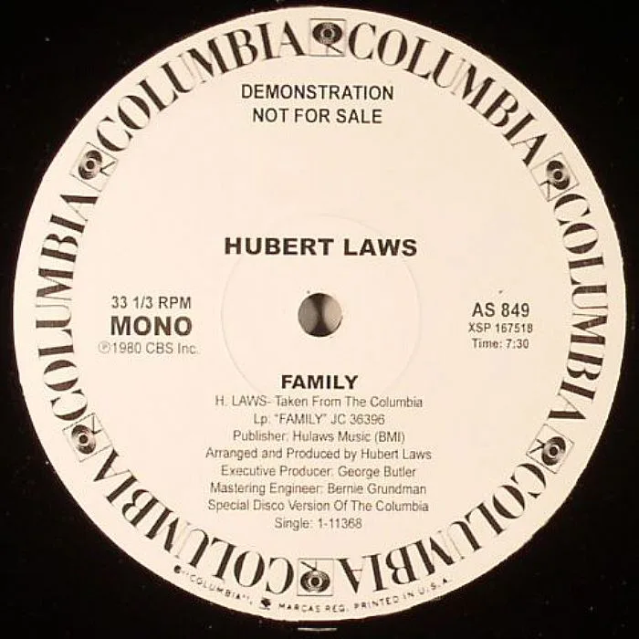 Обратная сторона обложки — Hubert LAWS — Family