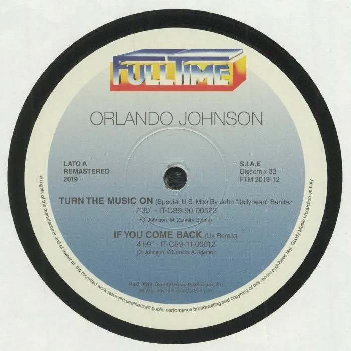 Лицевая сторона обложки — Orlando JOHNSON — Turn The Music On (remastered)