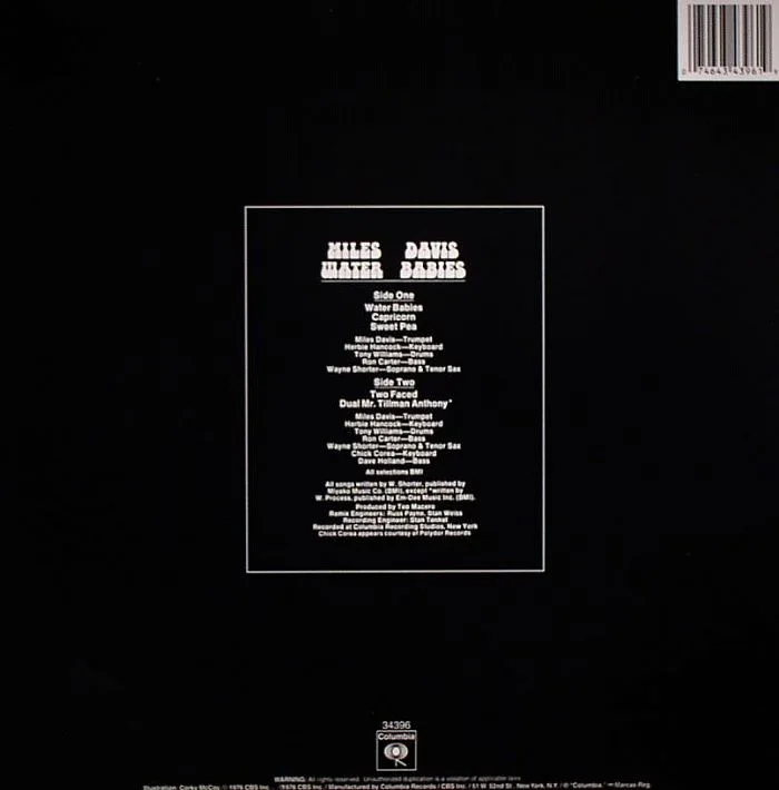 Back cover — Miles DAVIS — Water Babies