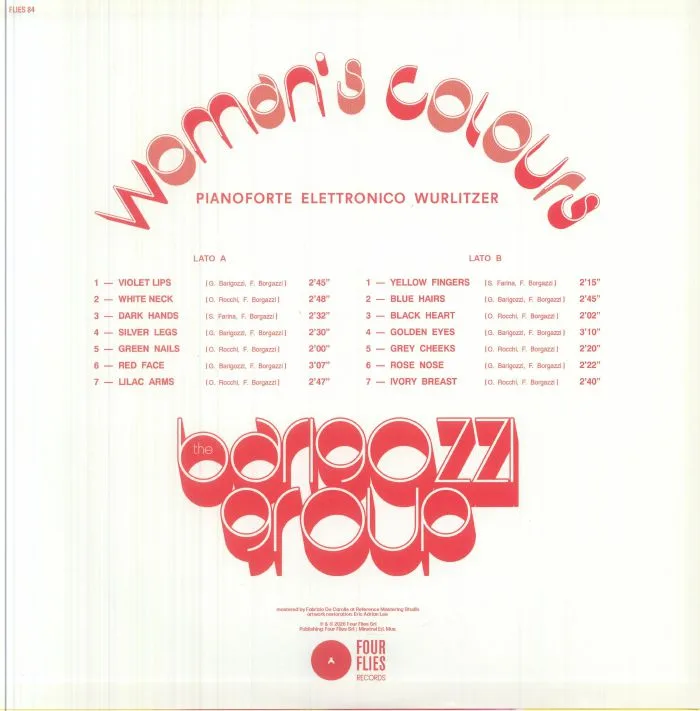 Обратная сторона обложки — The BARIGOZZI GROUP — Woman's Colours (reissue)