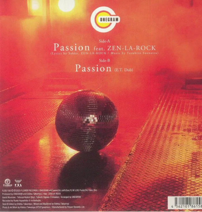 Back cover — ONEGRAM feat ZEN LA ROCK — Passion