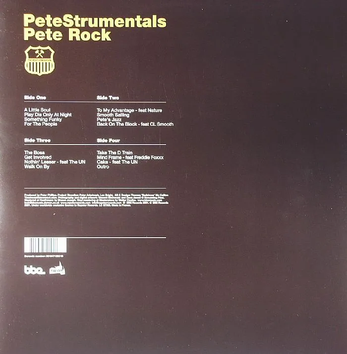 Обратная сторона обложки — Pete ROCK — PeteStrumentals