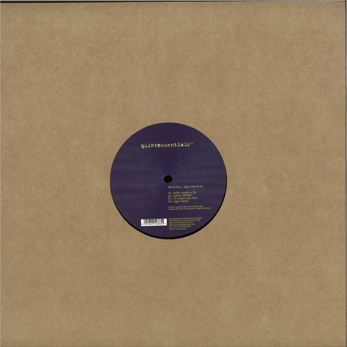 Back cover — BLACK FAN — TIGER FISTED EP
