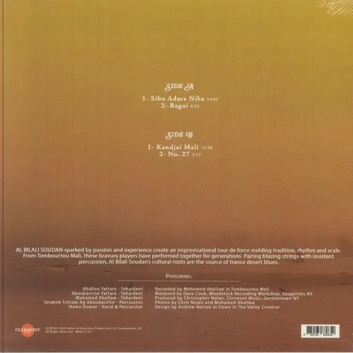 Back cover — AL BILALI SOUDAN — Chez Aballou