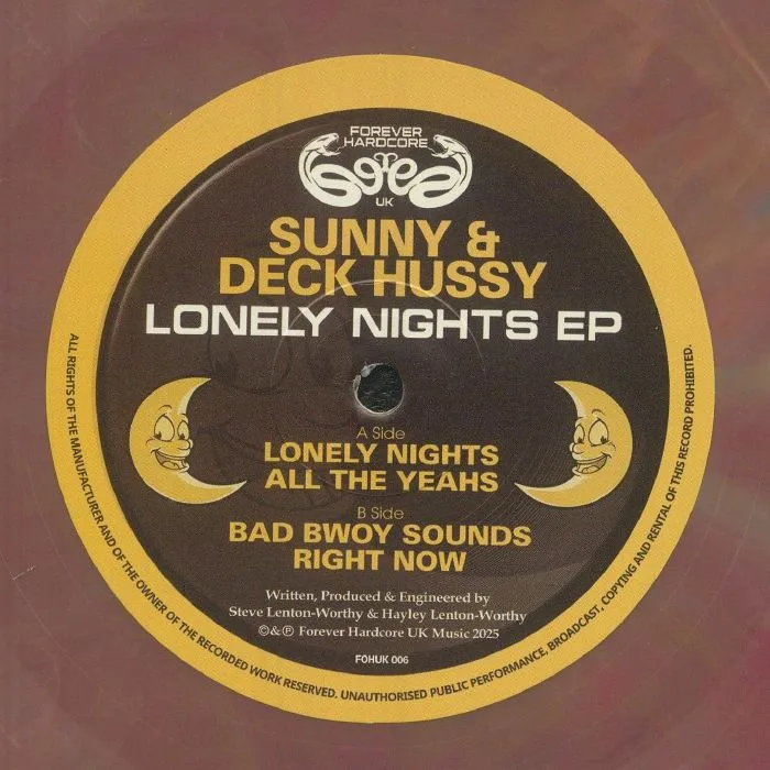 Back cover — SUNNY & DECK HUSSY — Lonely Nights EP