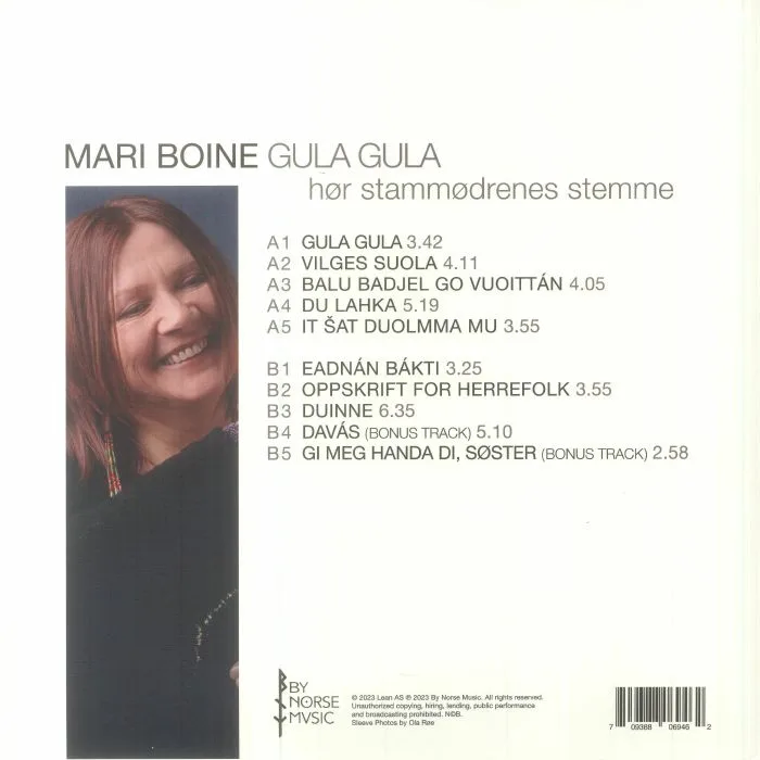 Обратная сторона обложки — MARI BOINE — Gula Gula Hor Stammodrenes Stemme (remastered)
