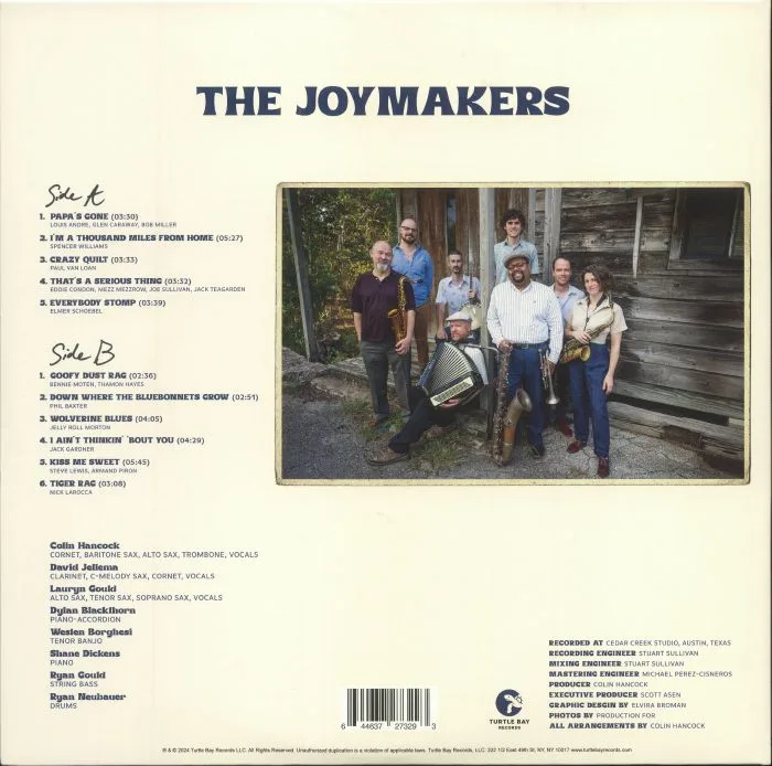 Back cover — The JOYMAKERS — Down Where The Bluebonnets Grow