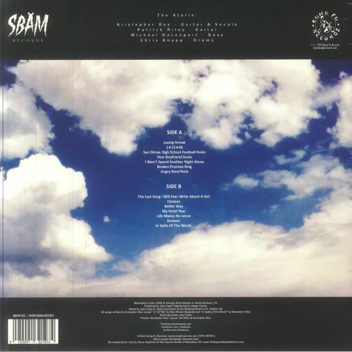 Back cover — The ATARIS — Blue Skies Broken Hearts Next 12 Exits (reissue)