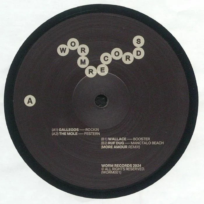 Лицевая сторона обложки — GALLEGOS / THE MOLE / WALLACE / RUF DUG — Worm Records 001