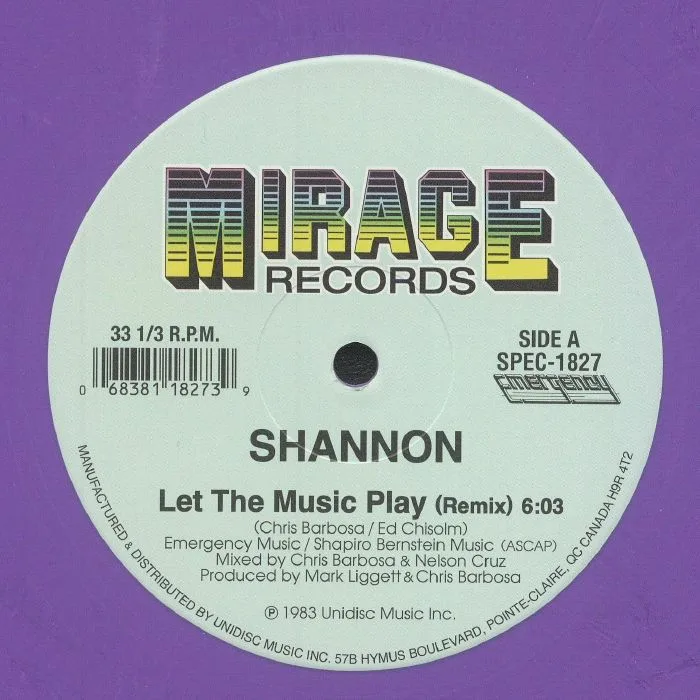 Лицевая сторона обложки — SHANNON — Let The Music Play