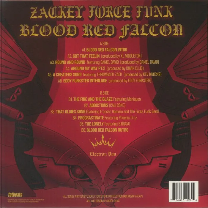 Back cover — ZACKEY FORCE FUNK — Blood Red Falcon