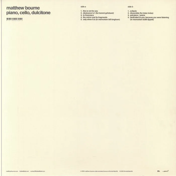 Back cover — Matthew BOURNE — This Is Not For You