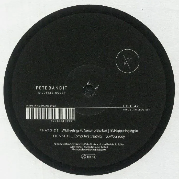 Back cover — PETE BANDIT — Wild Feelings EP