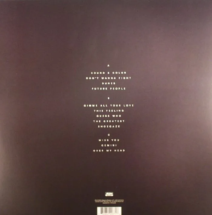 Back cover — ALABAMA SHAKES — Sound & Color