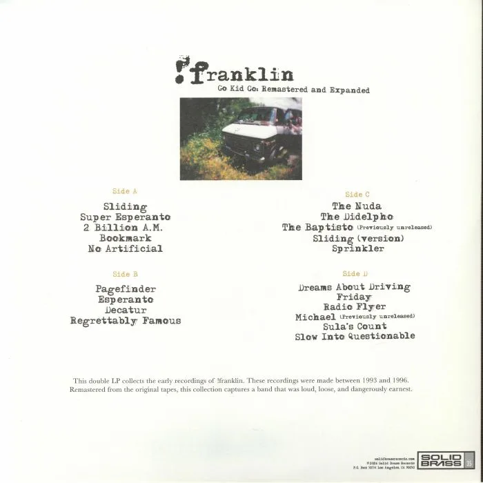 Обратная сторона обложки — FRANKLIN — Go Kid Go: Remastered & Expanded (Deluxe Edition)