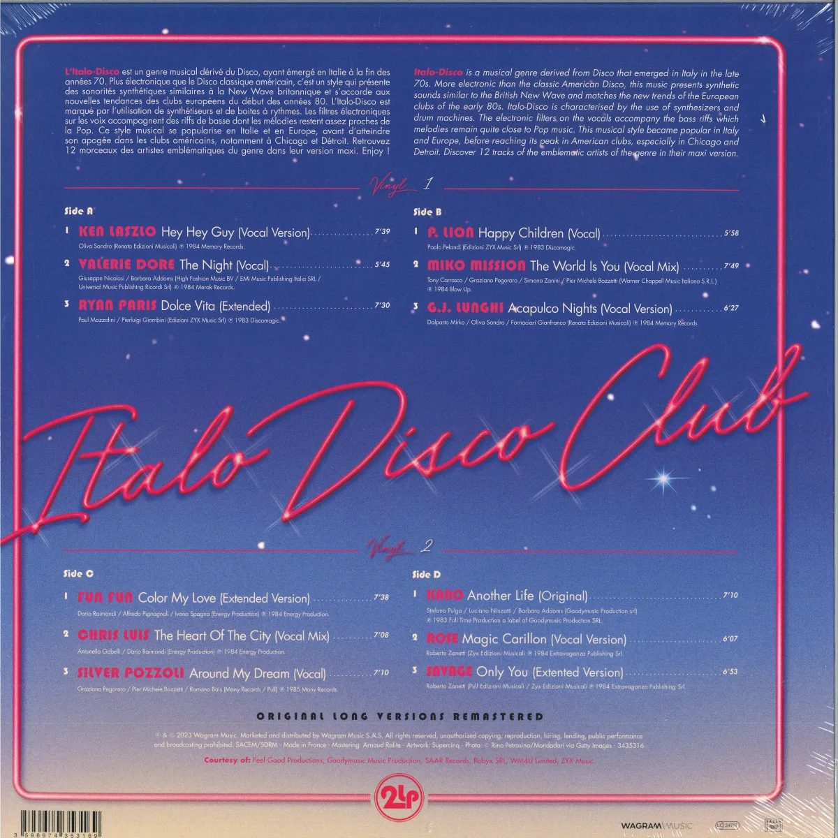 Back cover — Various — ITALO DISCO CLUB LP 2x12"
