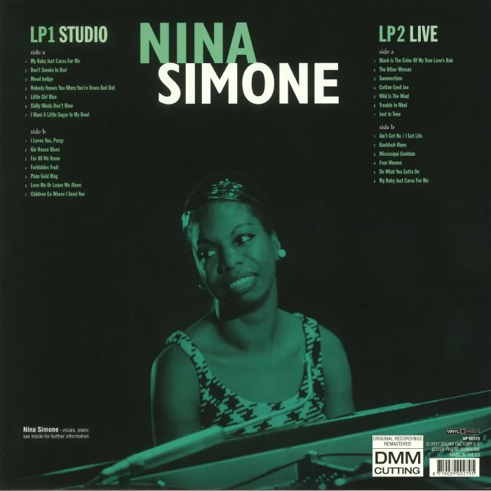 Обратная сторона обложки — Nina SIMONE — The Best Studio & Live Recordings (remastered)